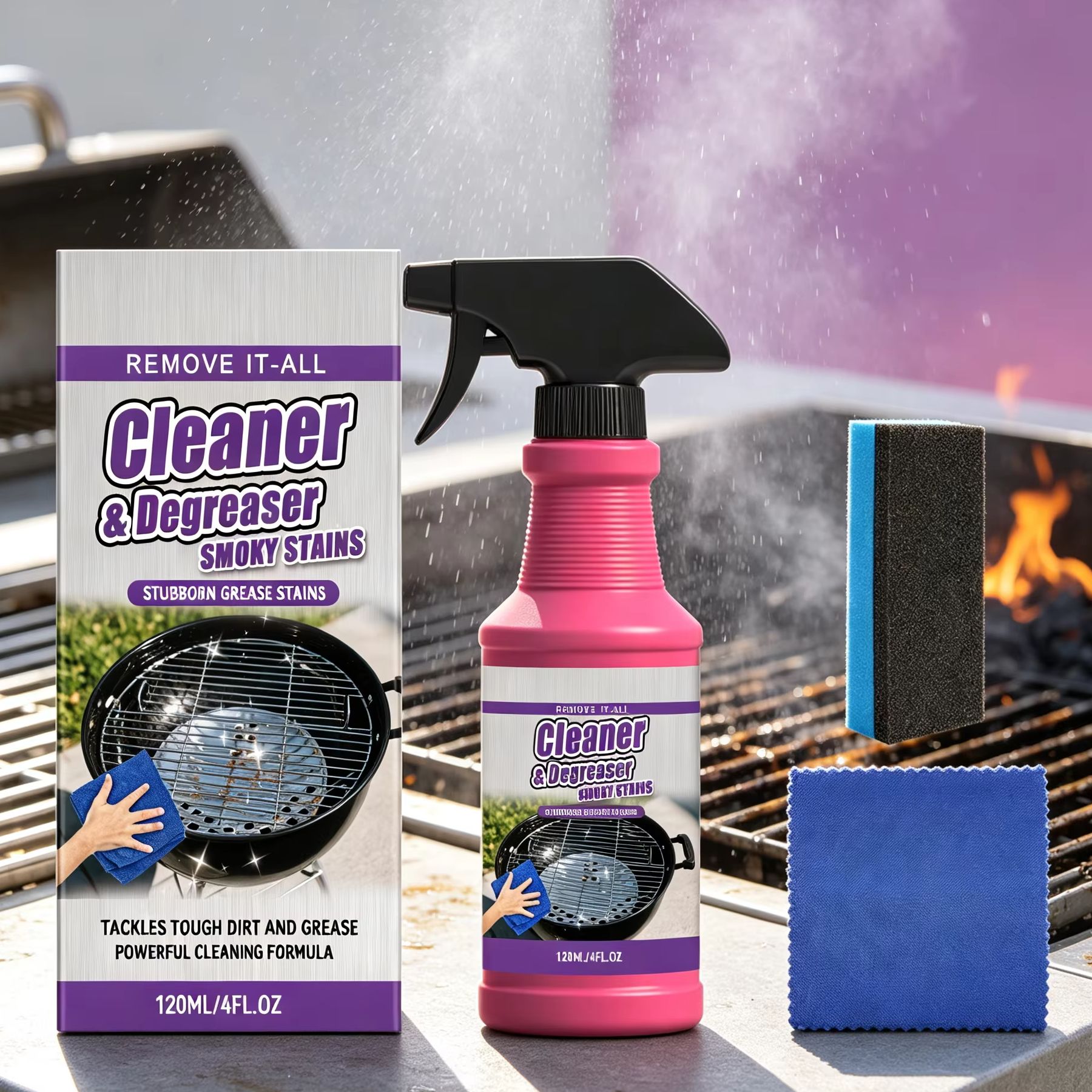 Commercial Kitchen Grease Cleaner - Środek do czyszczenia grilla BBQ, usuwacz
