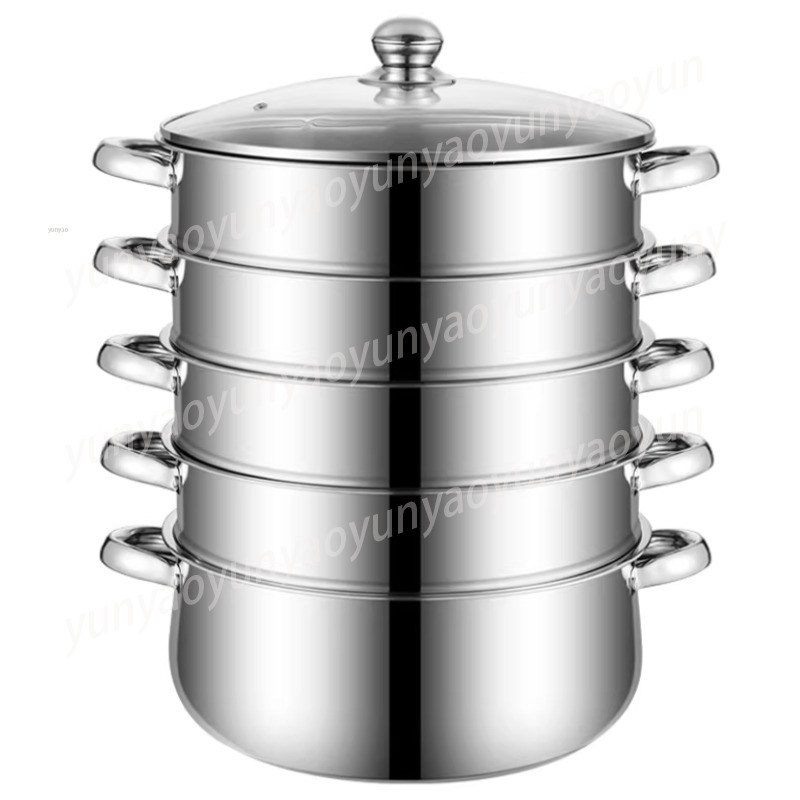 Commercial Kitchen Steamer - Wielkopojemny 4-poziomowy garnek do gotowania na